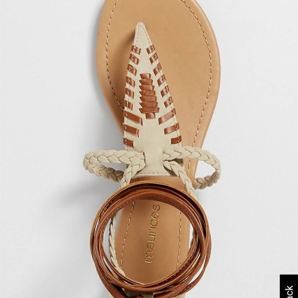 Maurices Ara sandal w/ braided strap & ankle tie